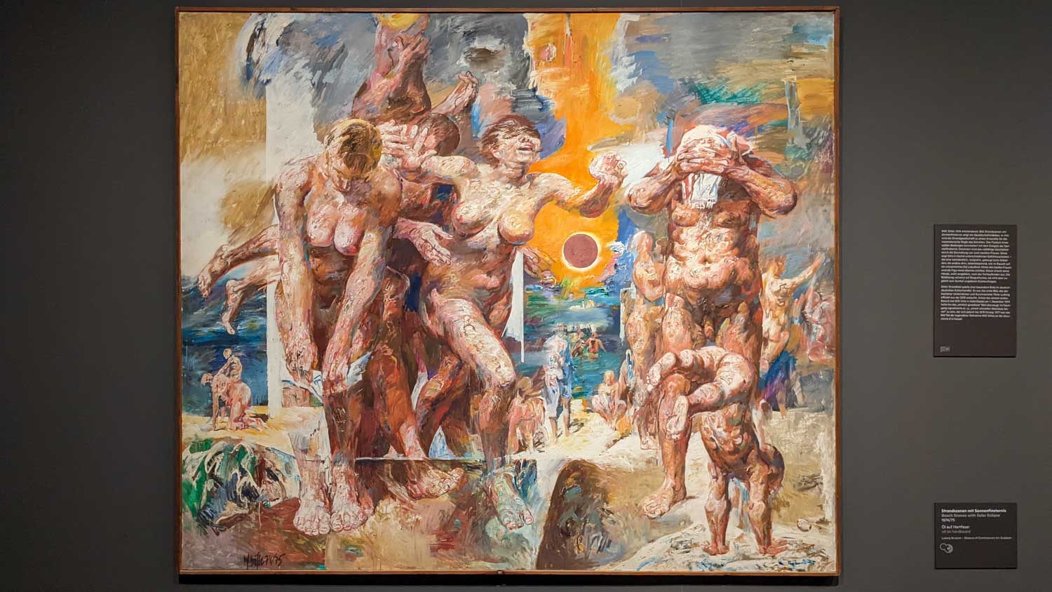 Strandszene mit Sonnenfinsternis