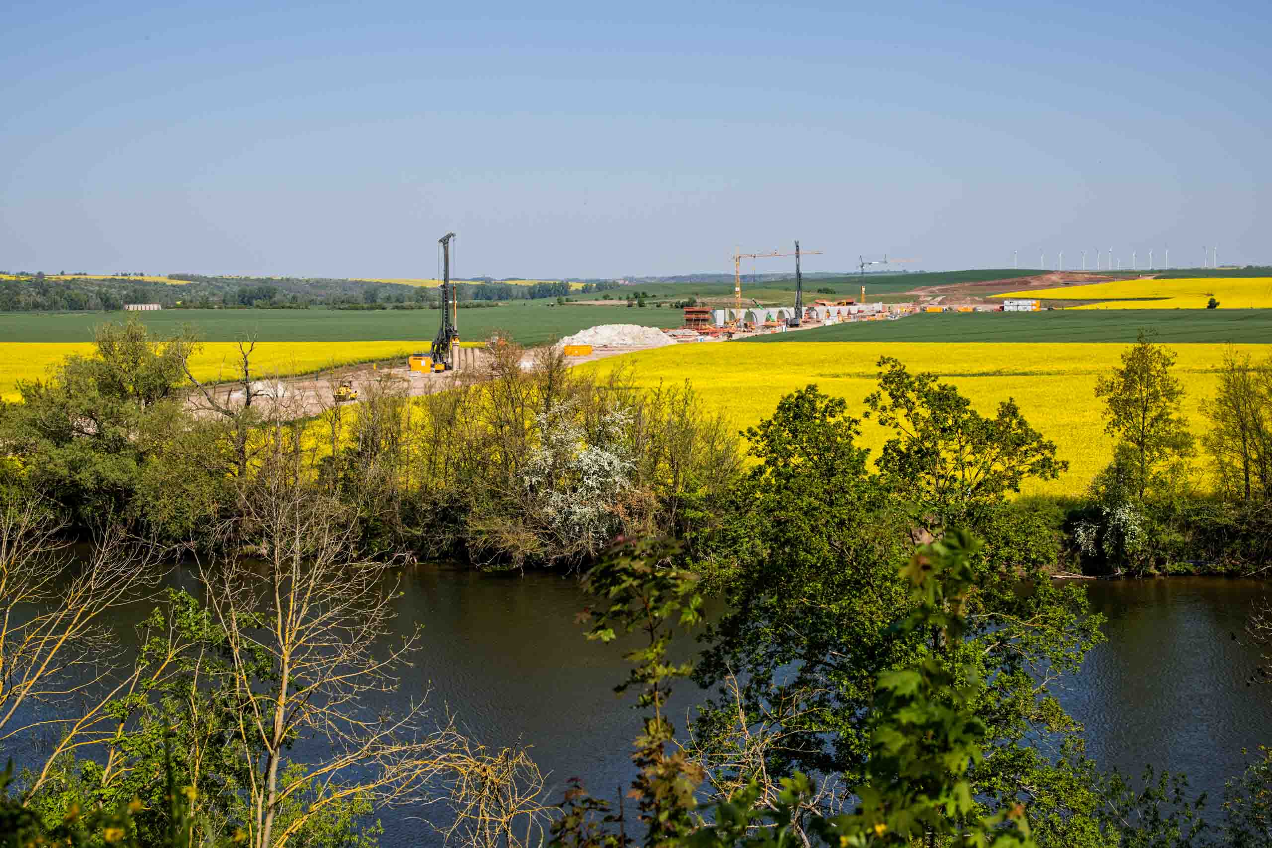 Blick nach Norden zur A14