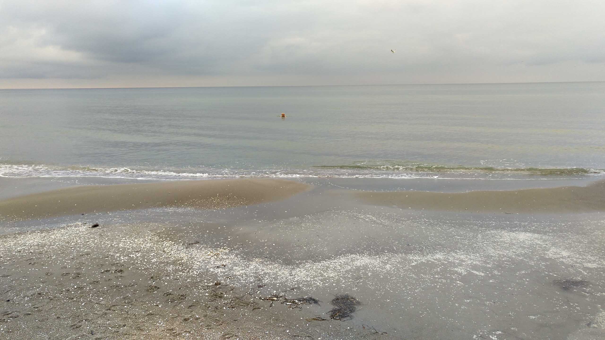 Und auf dem Heimweg schnell ein Bad im Meer