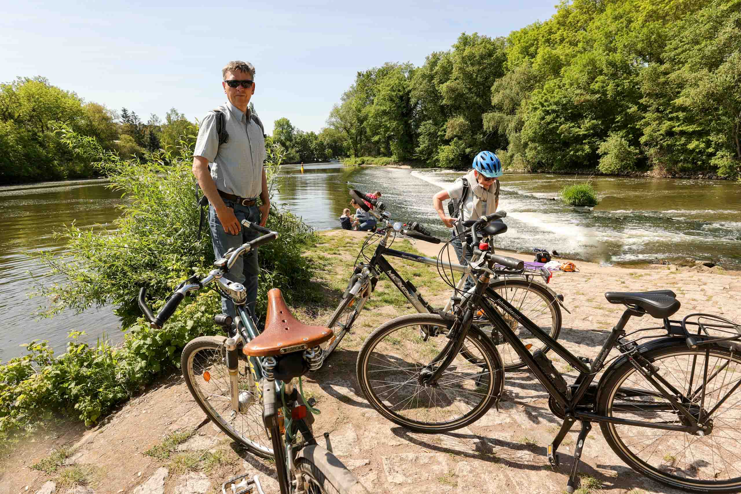 Am Saalewehr der Rabeninsel