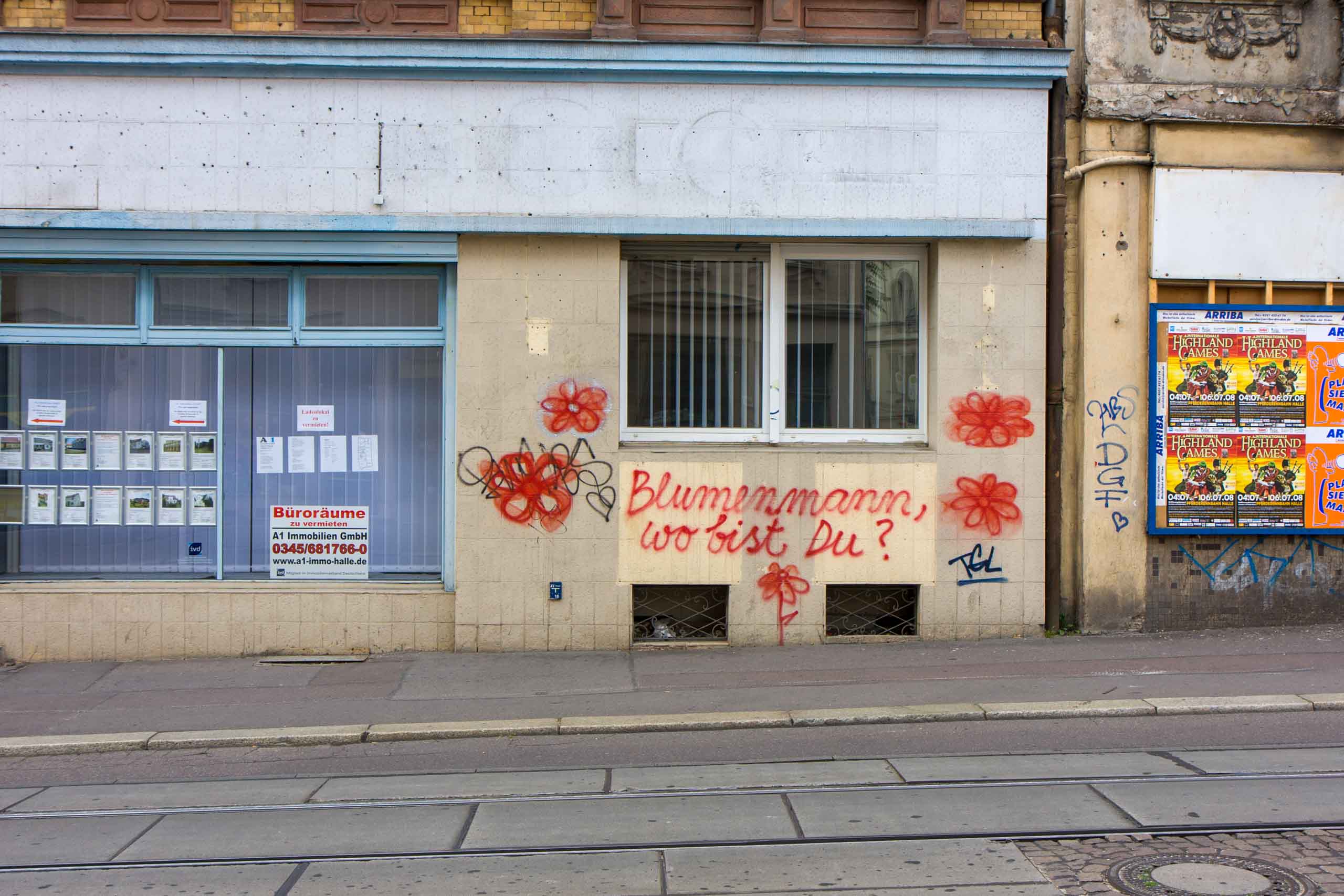 Hier saß stets der Blumenmann